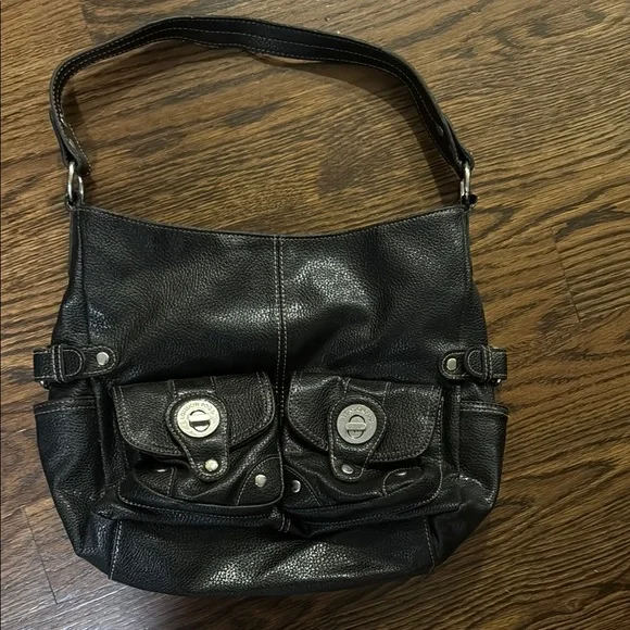 London Fog Black Shoulder Bag with Pockets - Picture 1 of 5